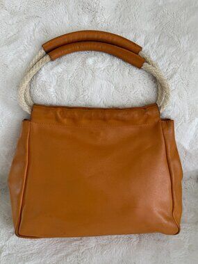 Furla Vintage Pumpkin (Orange) Leather Tote Bag